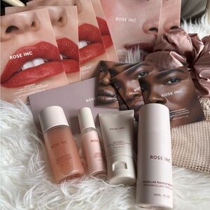 Rose Inc Travel Skincare with Satin Scrunchie and Reusable Cotton Rounds